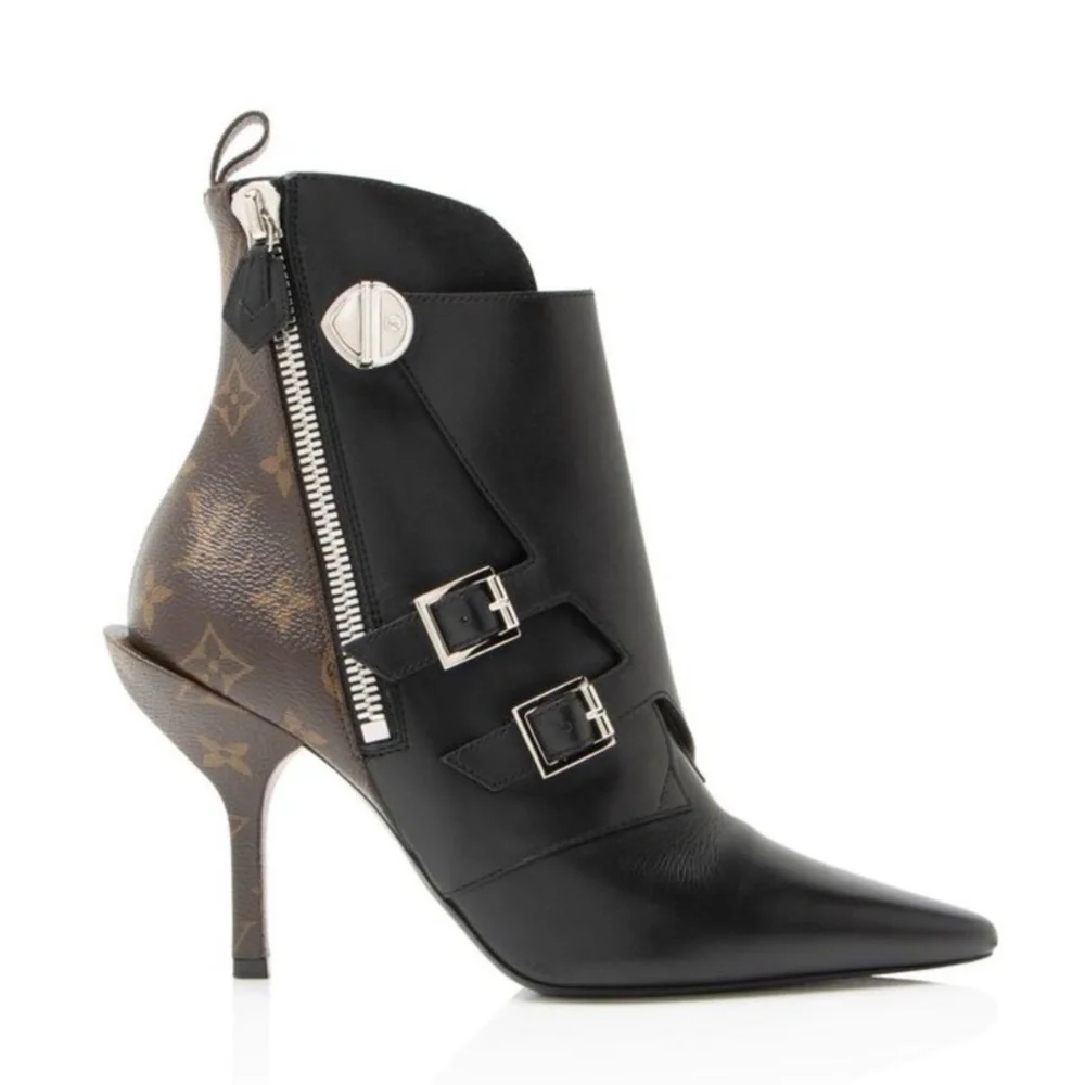 Louis Vuitton “Janet” Monogram Canvas Ankle Boots 38 - Picture 3 of 13